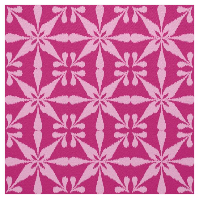 Ikat Star Pattern - Fuchsia Pink Fabric (Swatch)
