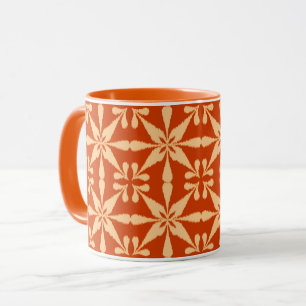 Ikat Star Pattern - Mandarin Orange Mug