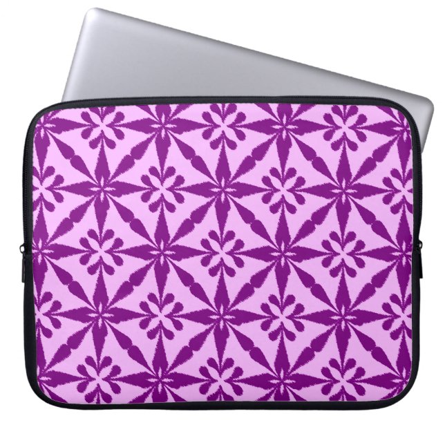 Ikat Star Pattern - Violet and Orchid Laptop Sleeve (Front)