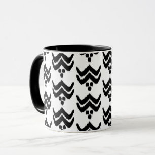Ikat Stylized Floral - Black and White Mug