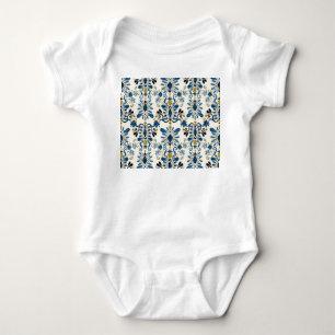 Ikat tie-dye, tribal watercolor baby bodysuit