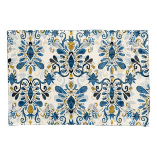 Ikat tie-dye, tribal watercolor pillowcase