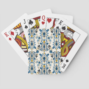 Ikat tie-dye, tribal watercolor playing cards