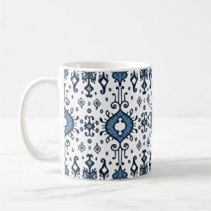 Ikat, tribal, ethnic seamless ornament. coffee mug