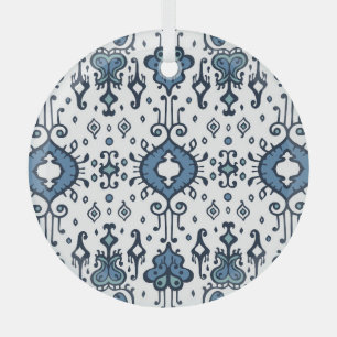 Ikat, tribal, ethnic seamless ornament. glass tree decoration