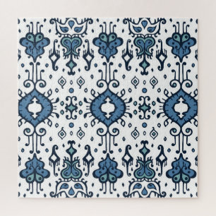 Ikat, tribal, ethnic seamless ornament. jigsaw puzzle