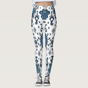 Ikat, tribal, ethnic seamless ornament. leggings