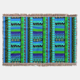 Ikat Tribal Inspired Throw Blanket