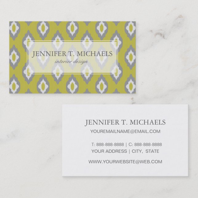 Ikat vintage pattern business card (Front/Back)