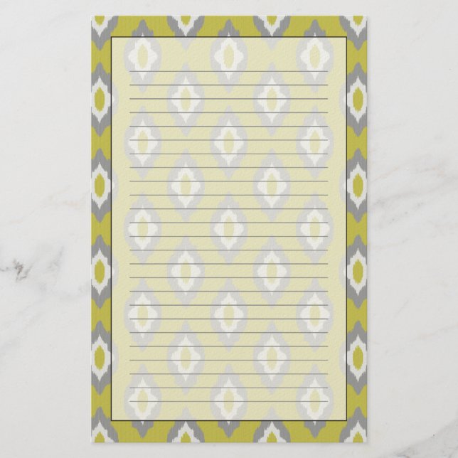 Ikat vintage pattern stationery (Front)