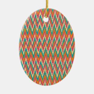iKat Zigzag Design Spice Colours Ceramic Tree Decoration