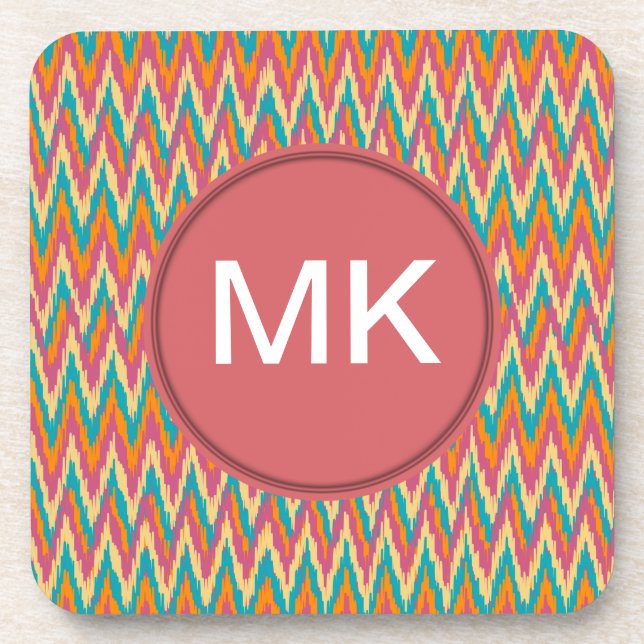 iKat Zigzag Design Spice Colours Coaster (Front)
