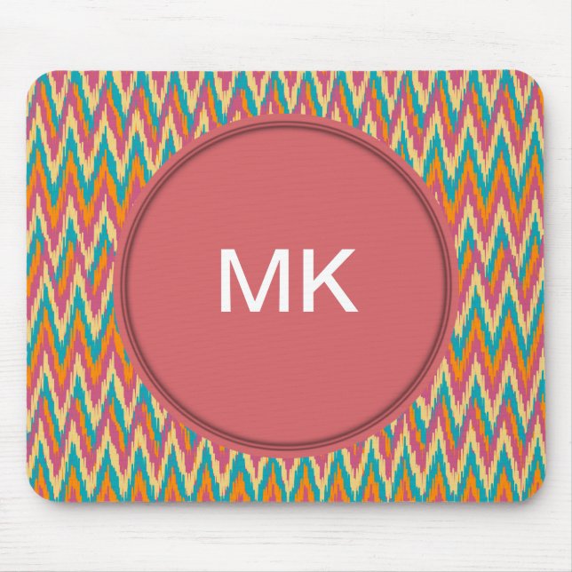 iKat Zigzag Design Spice Colours Mouse Mat (Front)