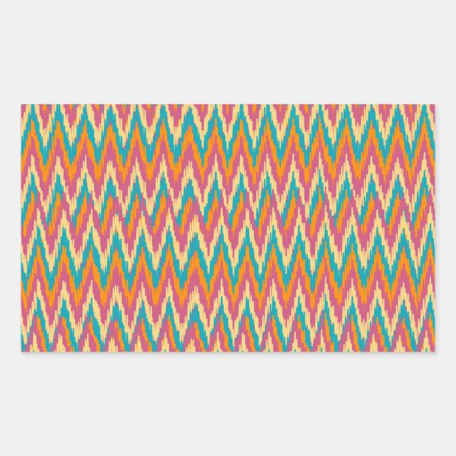 iKat Zigzag Design Spice Colours Rectangular Sticker (Front)