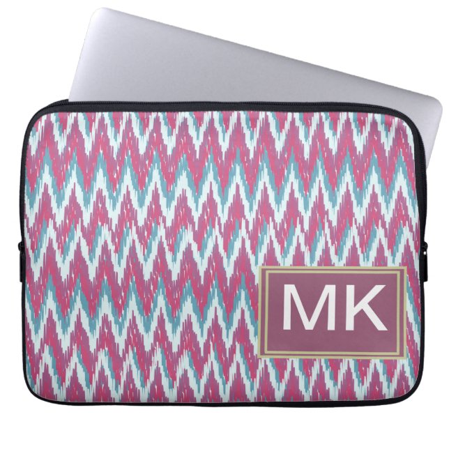 ikat zigzag effect12.ai laptop sleeve (Front)