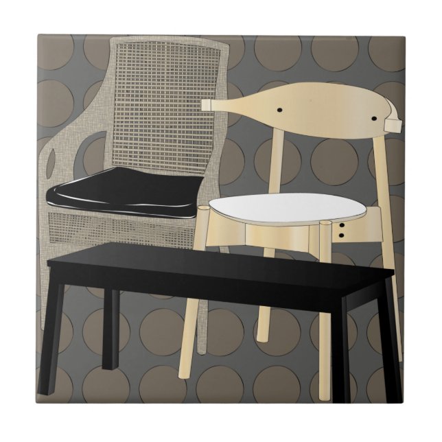 Ikea Furniture Chairs Brown Tile (Front)