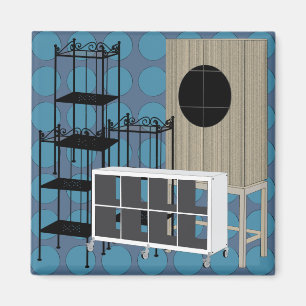 Ikea Furniture Shelves Blue Magnet