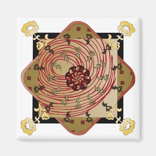 Ikea Rugs Red Swirl Magnet (Front)