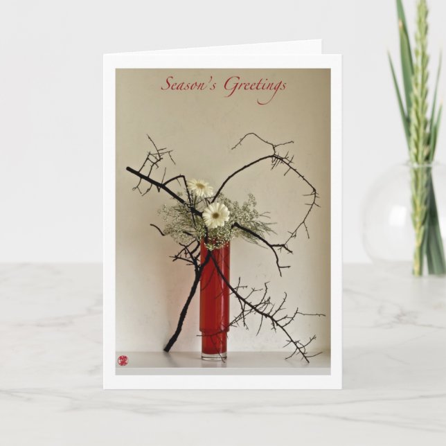 Ikebana-065  Season Greetings Holiday Card (Front)