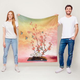 Ikebana display fleece blanket