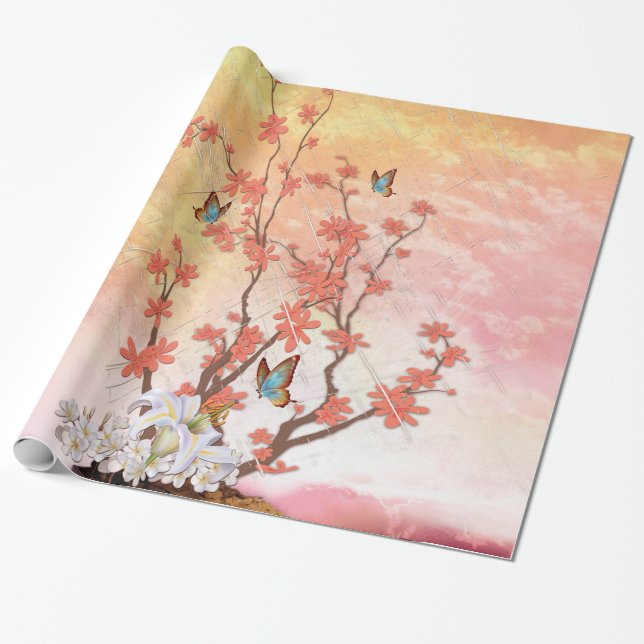 Ikebana display wrapping paper (Unrolled)