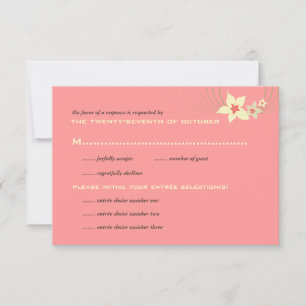 Ikebana Frangipani Pink Tropical Flower Wedding RSVP Card