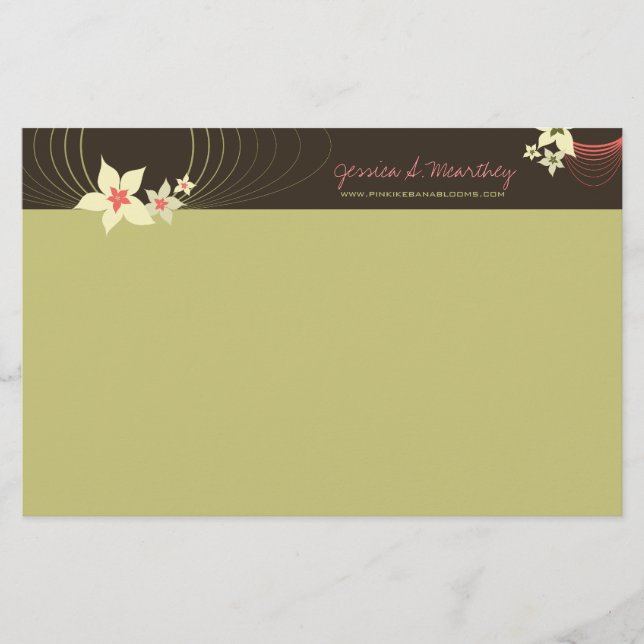 Ikebana Frangipani Pink Tropical Flower Wedding Stationery (Front)