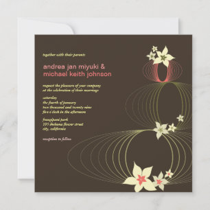 Ikebana Pink Frangipani Tropical Wedding Invite