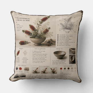 Ikebana Study No. 27 Bottlebrush & Wild Branch Cushion