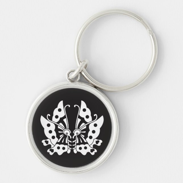 Ikeda facing butterflies key ring (Front)