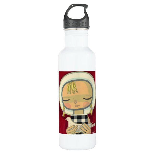 Ikeda Shuzo, Baby Dove japanese oriental ukiyo-e 710 Ml Water Bottle (Front)