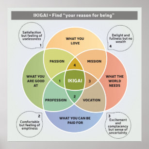 IKIGAI Illustration - Find your reason for being Poster