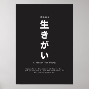 ikigai japaneses inspirational quote poster