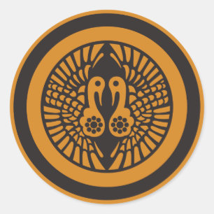 Ikko Ikki Mon Japanese clan vintage colours Classic Round Sticker