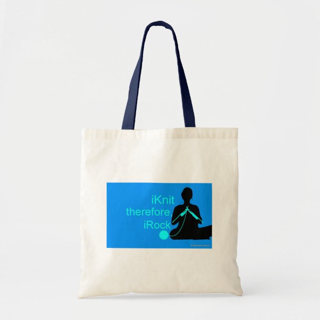 iKnit Tote (Blue) Bag (Front)