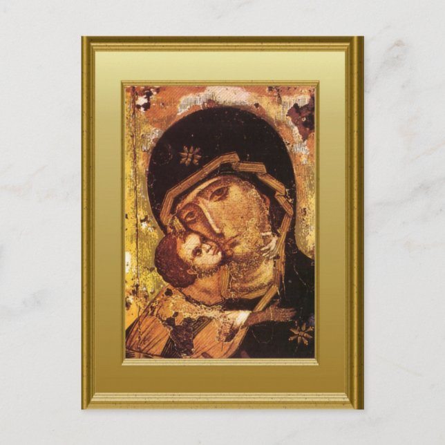 Ikon of the Virgin Mary and the child Jesus Postcard (Front)