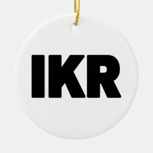 IKR   Text Slang Ceramic Tree Decoration