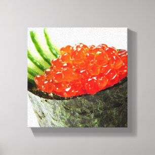 Ikura (Salmon Roe) Gunkan Maki Sushi Canvas Print
