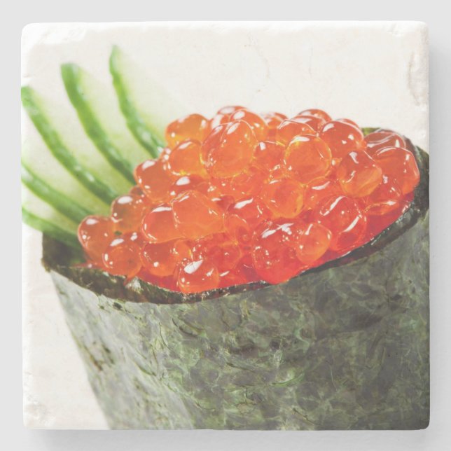 Ikura (Salmon Roe) Gunkan Maki Sushi Stone Coaster (Front)