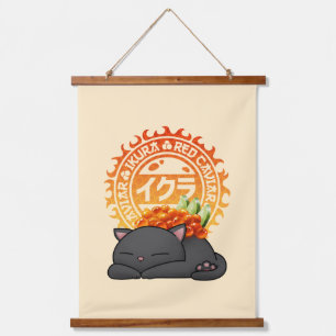 Ikura Salmon Roe Sushi Cat Hanging Tapestry