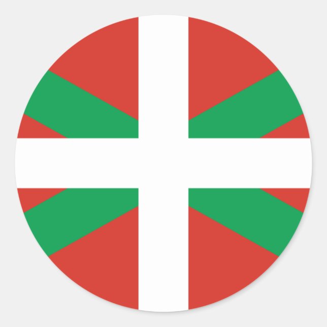 IKURRIÑA DRAPEAU BASQUE EUSKADI FLAG VASCA CLASSIC ROUND STICKER (Front)