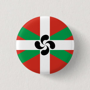 Ikurriña with Lauburu symbol 3 Cm Round Badge
