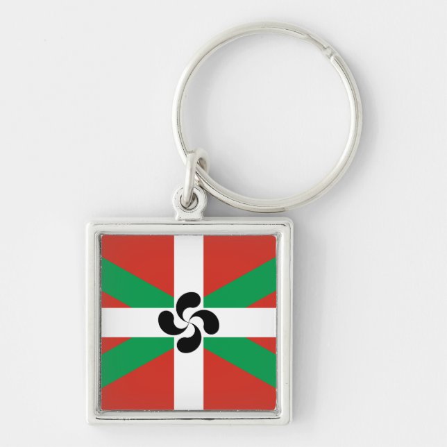 Ikurriña with Lauburu symbol Key Ring (Front)