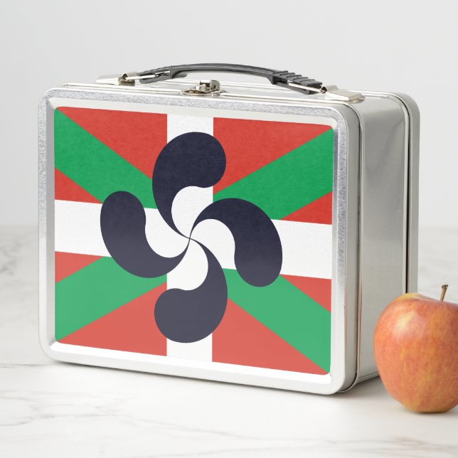 Ikurrina with Lauburu symbol Metal Lunch Box (In Situ)