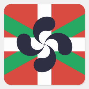 Ikurrina with Lauburu symbol Square Sticker