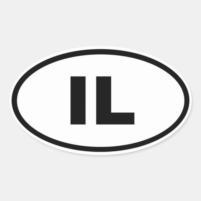 IL Illinois Oval Sticker (Front)