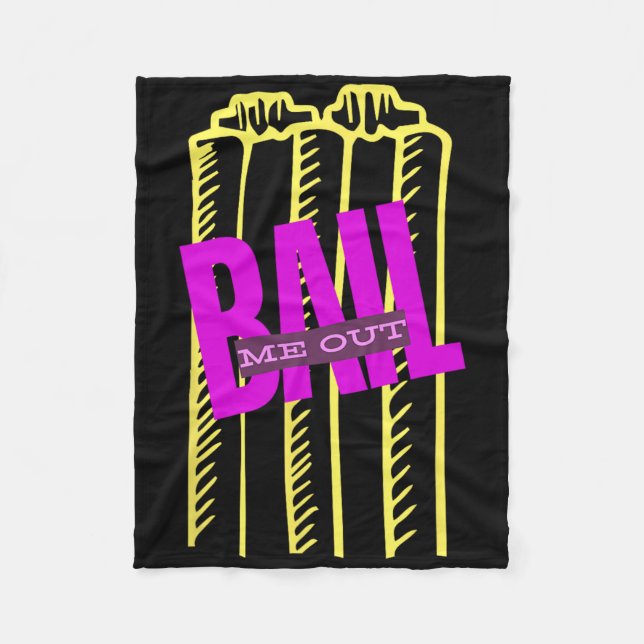 Il Me Out Funny Wickets Cricket T20  Fleece Blanket (Front)