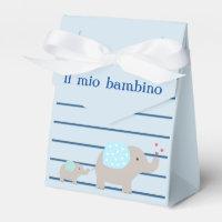 "Il mio bambino/my baby" Favour Box with Elephant