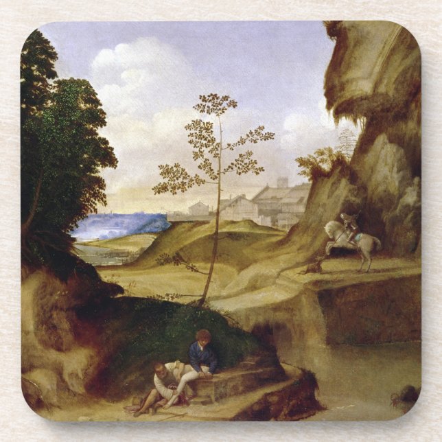 Il Tramonto (The Sunset) (oil on canvas) Coaster (Front)