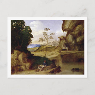 Il Tramonto (The Sunset) (oil on canvas) Postcard